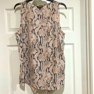 Beautiful sheer tank top pink and black print new without tags NWOT